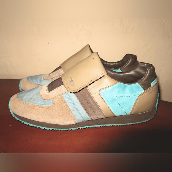 Diesel Vintage Sneakers Blue/Beige/BrownRetro Velcro Style Size 11